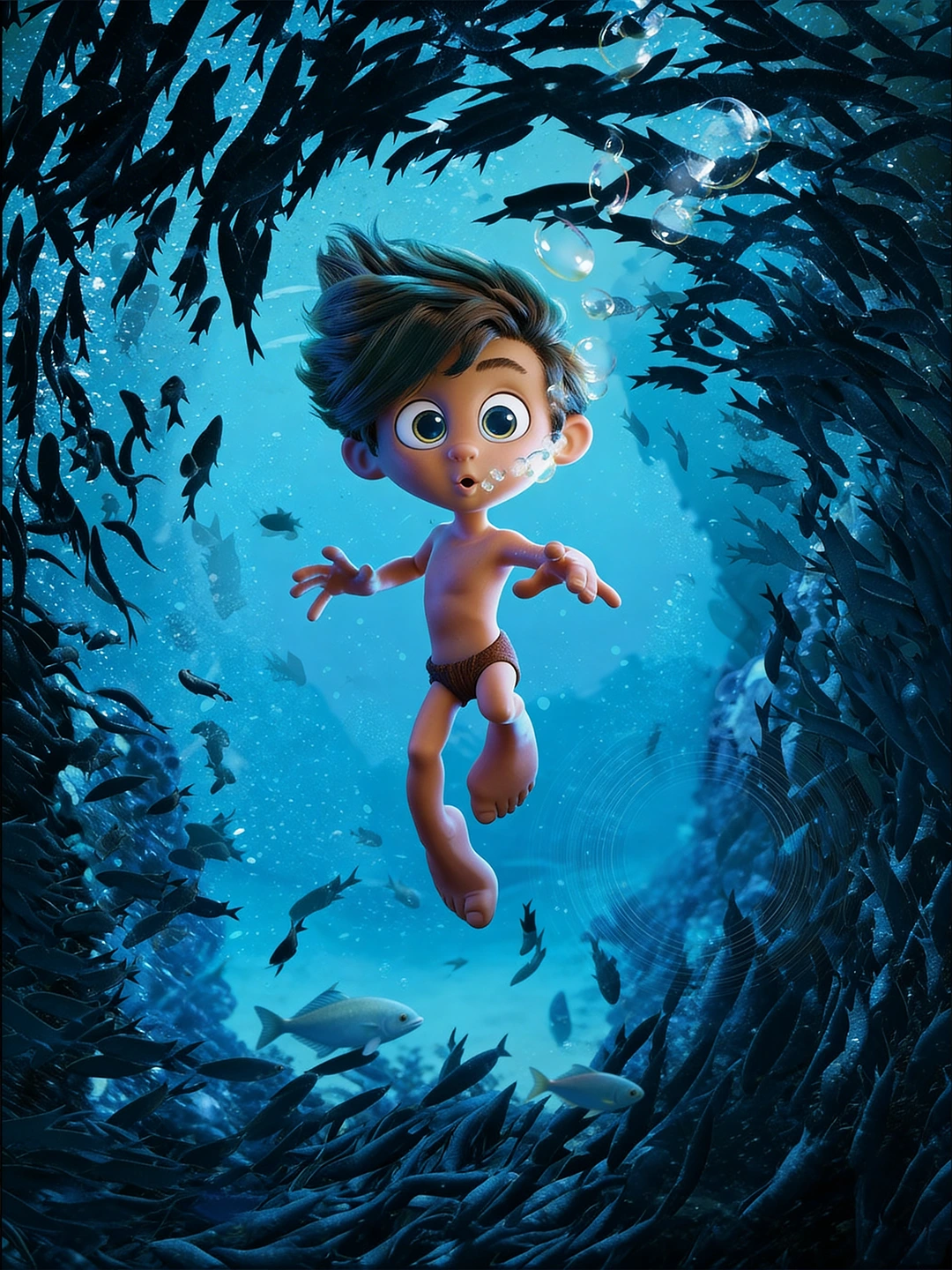 Delfin Bola - vertikal poster